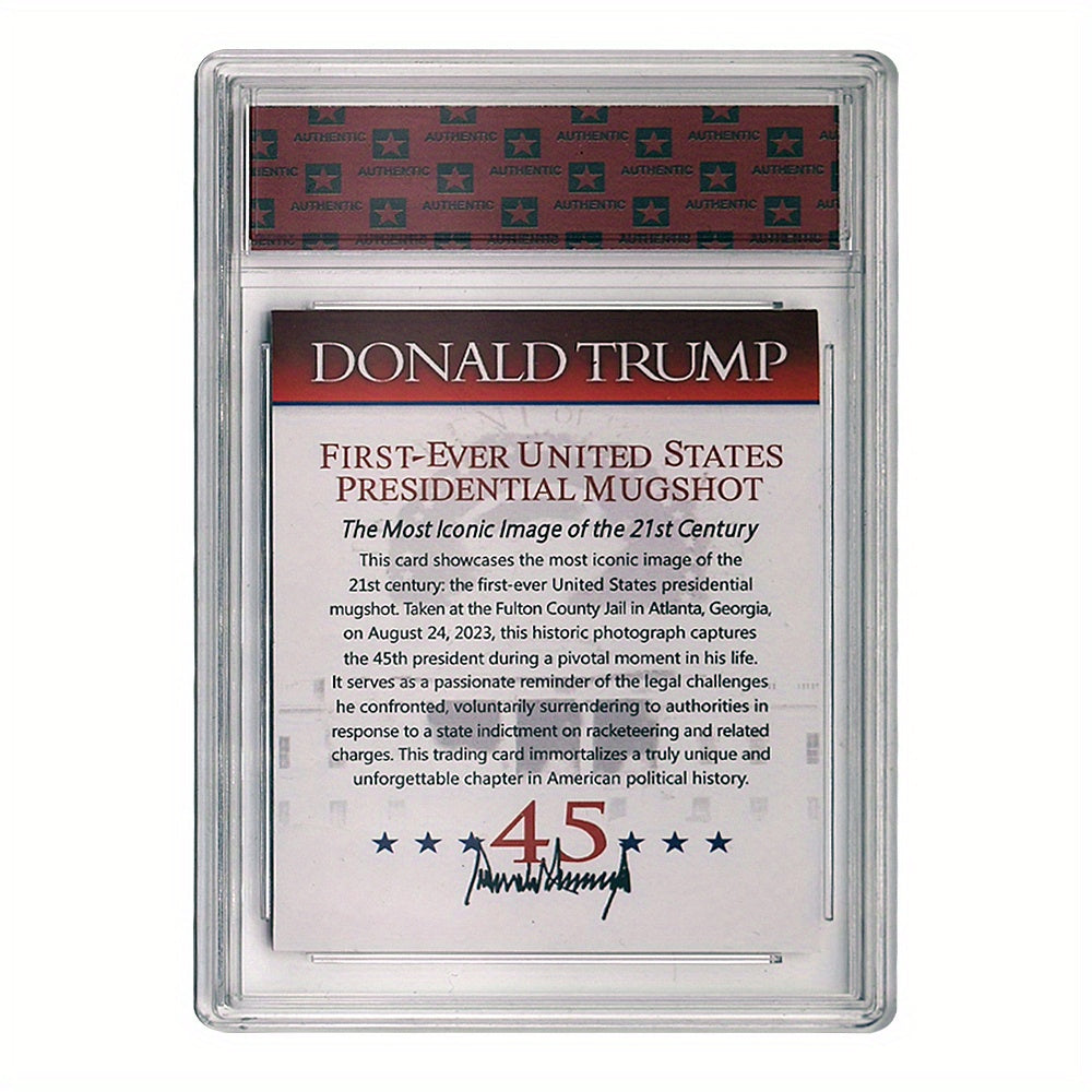 Collectible 2024 Donald Trump Us President Card With Display Case - Perfect Gift For Political Fans & Collectors