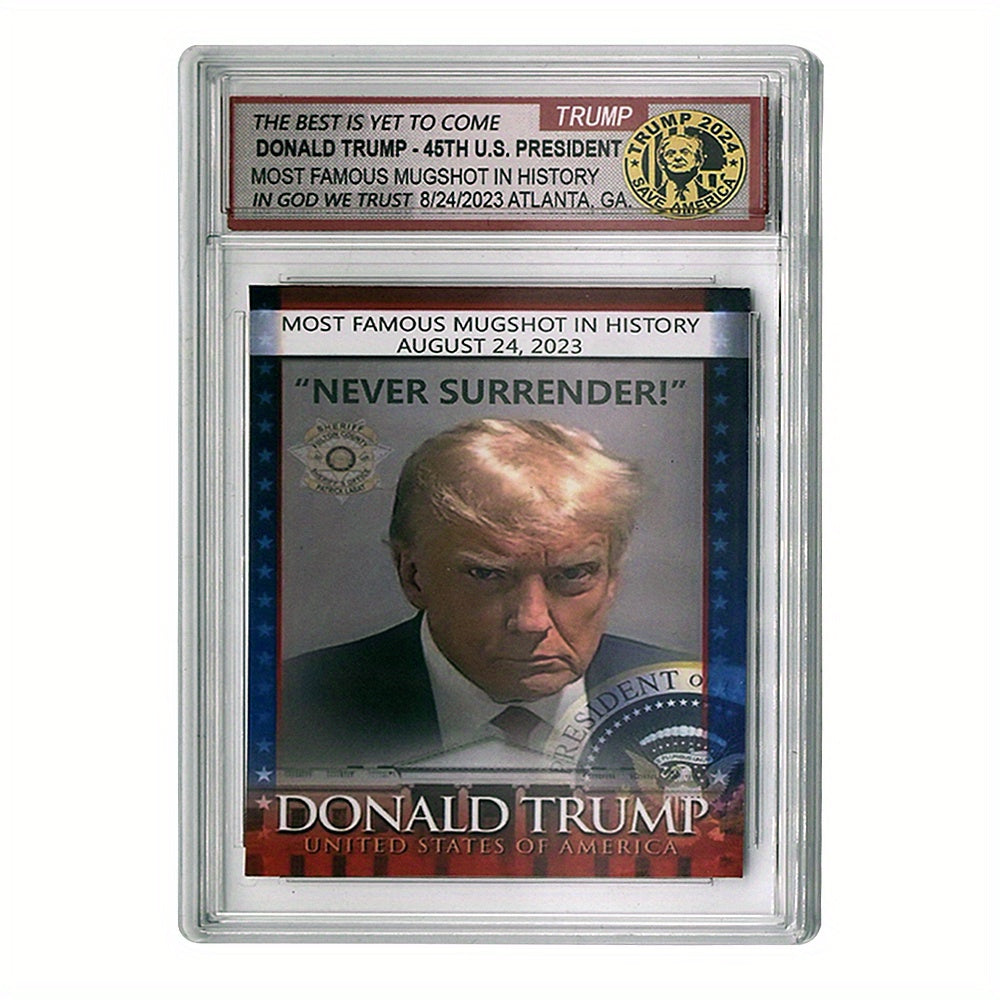 Collectible 2024 Donald Trump Us President Card With Display Case - Perfect Gift For Political Fans & Collectors