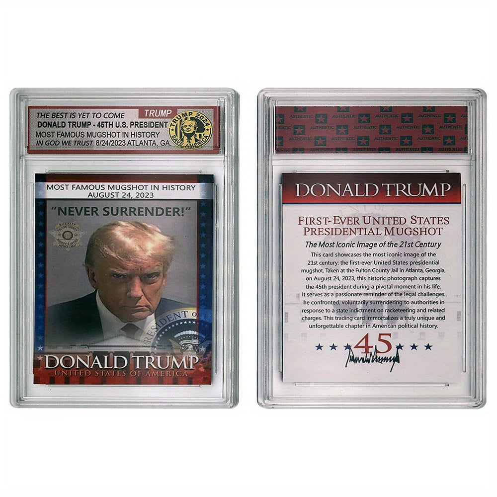 Collectible 2024 Donald Trump Us President Card With Display Case - Perfect Gift For Political Fans & Collectors
