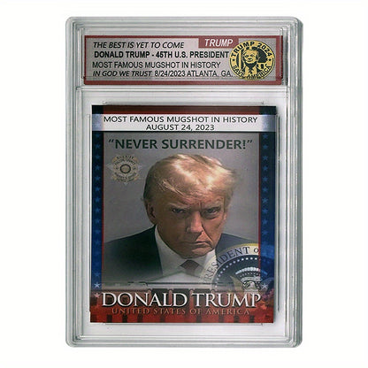 Collectible 2024 Donald Trump Us President Card With Display Case - Perfect Gift For Political Fans & Collectors