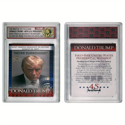 Collectible 2024 Donald Trump Us President Card With Display Case - Perfect Gift For Political Fans & Collectors